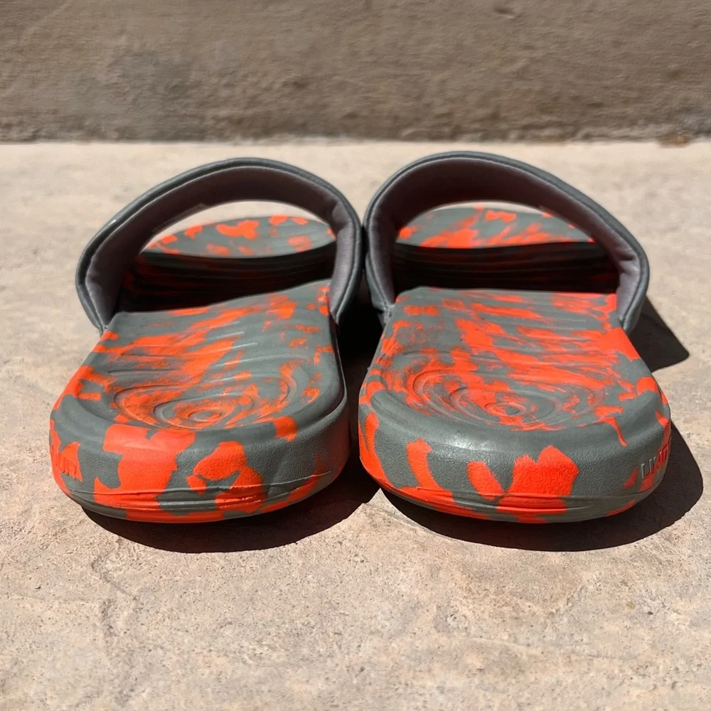 Under Armour Slides in Orange and Gray